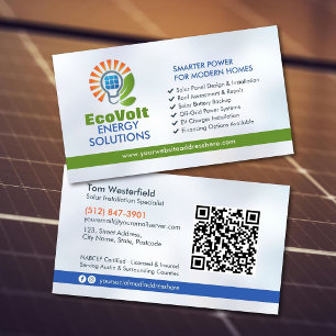 Cartão De Visita Instalação Moderna e Profissional de Painel Solar