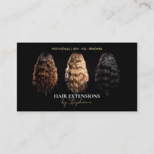 Cartão De Visita Instalações de Peruca com Extensões de Cabelo de L