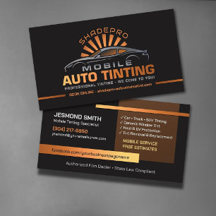 Cartão De Visita Instalador de Filme de Janela de Tintura Automotiv
