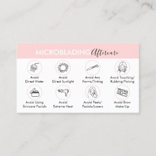 Cartão De Visita Instrução de Cuidados Pós Microblading