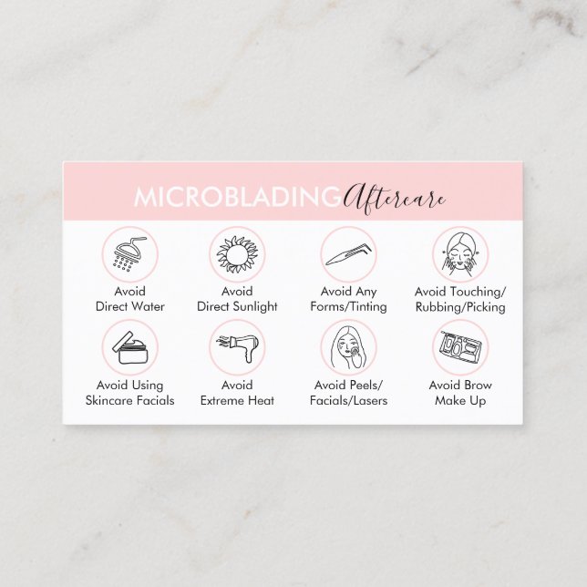 Cartão De Visita Instrução de Cuidados Pós Microblading (Verso)