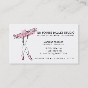 Cartão De Visita Instrução de Escola de Ballet Dança