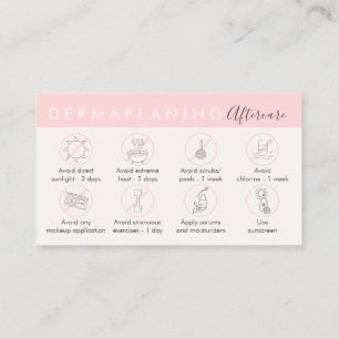 Cartão De Visita Instrução de Pós-Cuidados com Dermaplaning Rosa Be