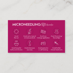 Cartão De Visita Instrução de Pós-Cuidados com Microneedling Pink D