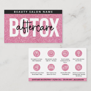 Cartão De Visita Instrução de preenchimento de botox rosa brilhan