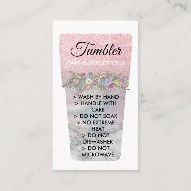 Cartão De Visita Instrução personalizada de tratamento do Tumbler M (Frente)
