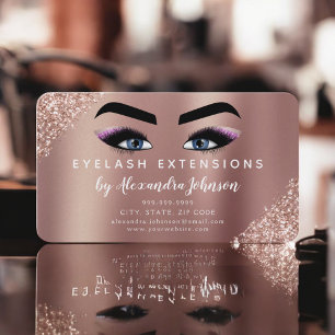 Cartão De Visita Instruções após cuidados de saúde Eyelashes Rosa D