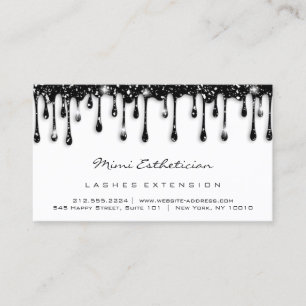 Cartão De Visita Instruções Após Cuidados Lash Glitter Black Dri