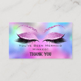Cartão De Visita Instruções após tratamento Eyelash Holográfico Ros