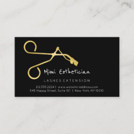 Cartão De Visita Instruções de acompanhamento Curva Lash Dourada Pr