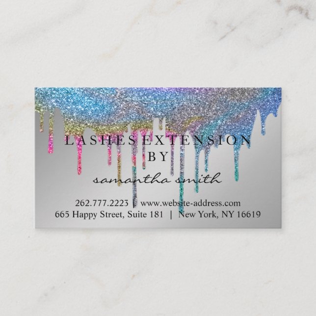 Cartão De Visita Instruções de acompanhamento Lash Discos Dourados  (Frente)