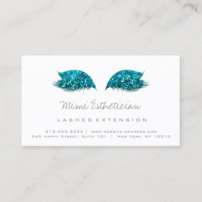 Cartão De Visita Instruções de acompanhamento Lash Extensão de Cinz (Frente)