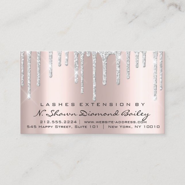 Cartão De Visita Instruções de acompanhamento Lash Ramal Cinzas Dri (Frente)