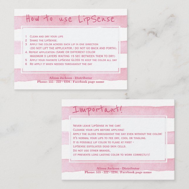 Cartão De Visita Instruções de aplicação para distribuidor de produ (Frente/Verso)