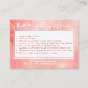 Cartão De Visita Instruções de aplicação para distribuidor de produ