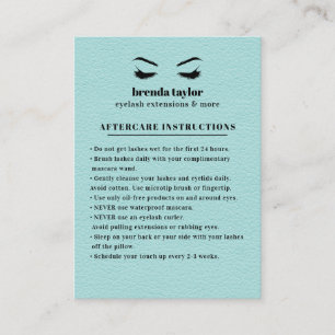 Cartão De Visita Instruções de AQUA Suede Eyelash Browbar Após C