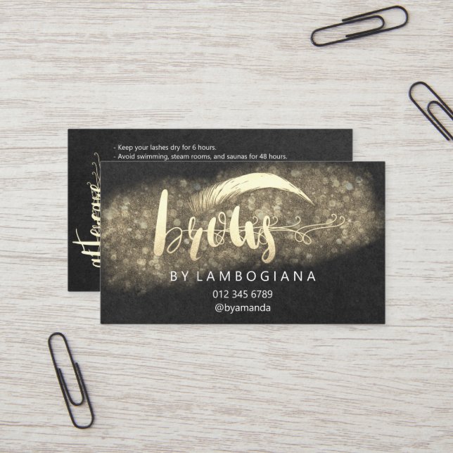 Cartão De Visita Instruções de cuidados a seguir: microlâmina Preto (Frente/Verso In Situ)