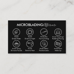 Cartão De Visita Instruções de Cuidados Pós Microblading Preto