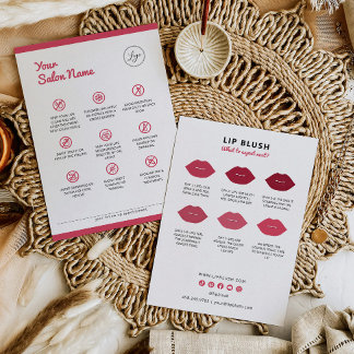 Cartão De Visita Instruções de PMU para o Lip Blush