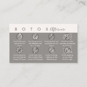 Cartão De Visita Instruções de Pós-Tratamento de Botox com Bronzead