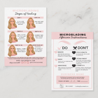 Cartão De Visita Instruções de pós-tratamento de microbexiga de sob