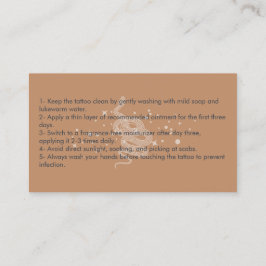 Cartão De Visita Instruções de pós-tratamento para a tatuagem de co