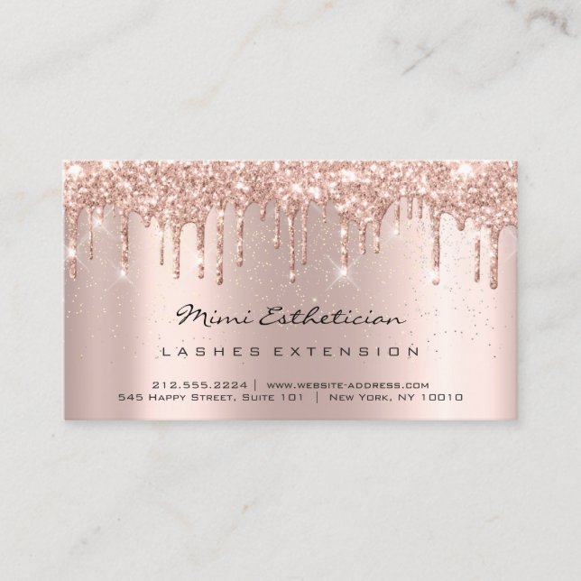 Cartão De Visita Instruções depois do tratamento Lash Rosa Spark Dr (Frente)