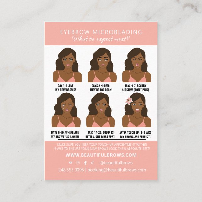 Cartão De Visita Instruções e Compromisso para Cuidados Pós-Mistura (Verso)