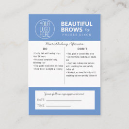 Cartão De Visita Instruções e Compromisso para Cuidados Pós-Mistura