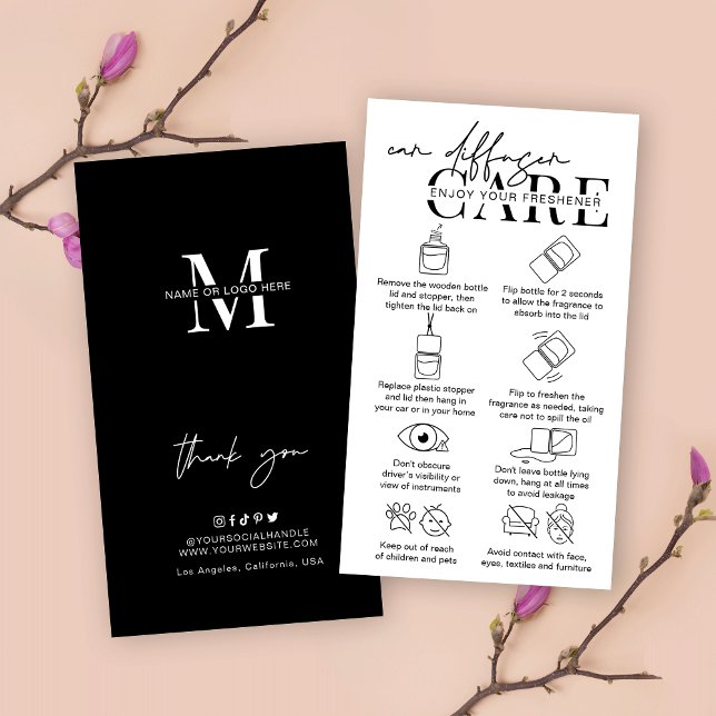 Cartão De Visita Instruções modernas de tratamento do difusor duran (Criador carregado)