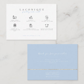 Cartão De Visita Instruções para o tratamento de joias | Azul