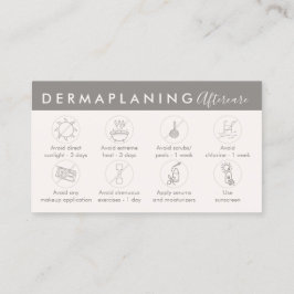 Cartão De Visita Instruções Pós Tratamento de Dermaplaning com Crem