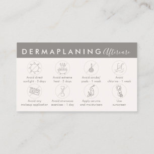 Cartão De Visita Instruções Pós Tratamento de Dermaplaning com Crem