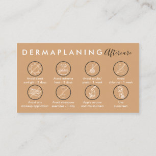 Cartão De Visita Instruções Pós Tratamento de Dermaplaning Marrom