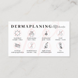 Cartão De Visita Instruções Pós Tratamento de Dermaplaning Rosa