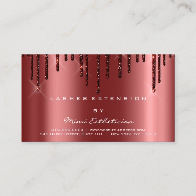 Cartão De Visita Instruções pós-tratamento Lash Dissipações de Borg (Frente)