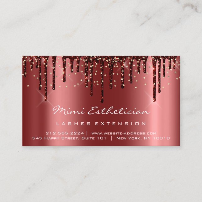 Cartão De Visita Instruções pós-tratamento Lash Unidades de Borgonh (Frente)