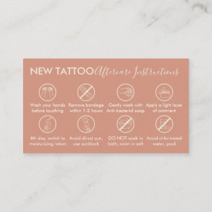 Cartão De Visita Instruções pós-tratamento Tatuagem Arte Corporal