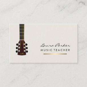 Cartão De Visita Instrumento de guitarra para professor de música