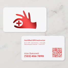Cartão De Visita Instrutor CPR e QR de primeiros socorros
