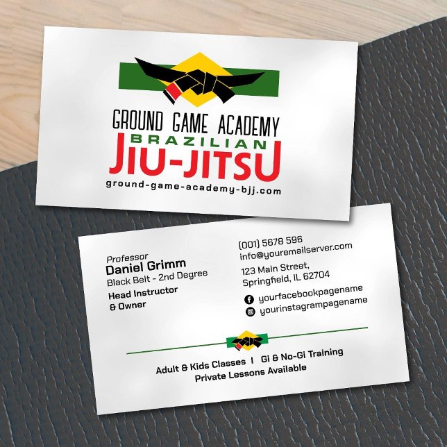 Cartão De Visita Instrutor da Academia Jiu-Jitsu (Criador carregado)
