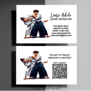 Cartão De Visita Instrutor de Artes Marciais Aikido