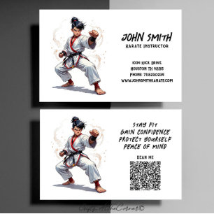 Cartão De Visita Instrutor de Artes Marciais Karate Taekwondo
