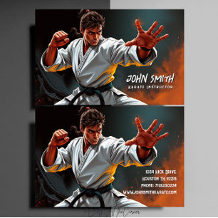 Cartão De Visita Instrutor de Artes Marciais Karate Taekwondo Judo