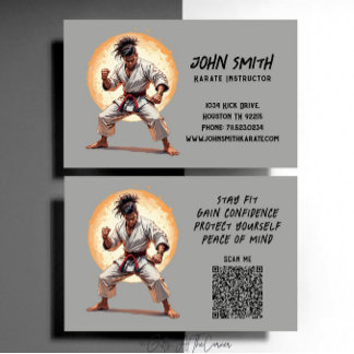 Cartão De Visita Instrutor de Artes Marciais Karate Taekwondo Judo