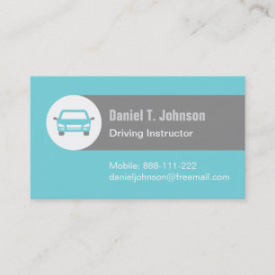 Cartão De Visita Instrutor de Condução de Carro Automotivo Teal Mod