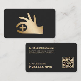 Cartão De Visita Instrutor de CPR de salvamento QR