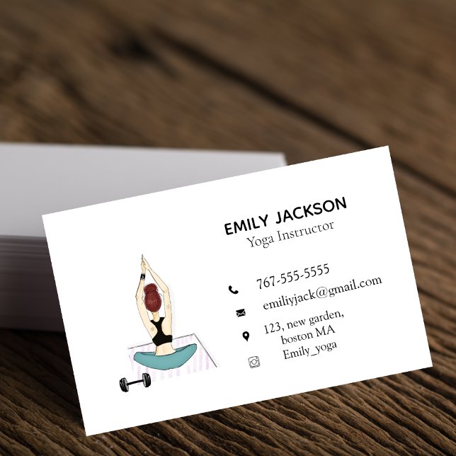 Cartão De Visita instrutor de ioga, treinador de ioga, (Criador carregado)