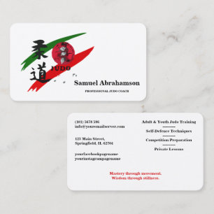 Cartão De Visita Instrutor de Judô Personalizado - Carta de Visita