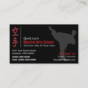 Cartão De Visita Instrutor de Karate, Taekwondo, Kung Fu